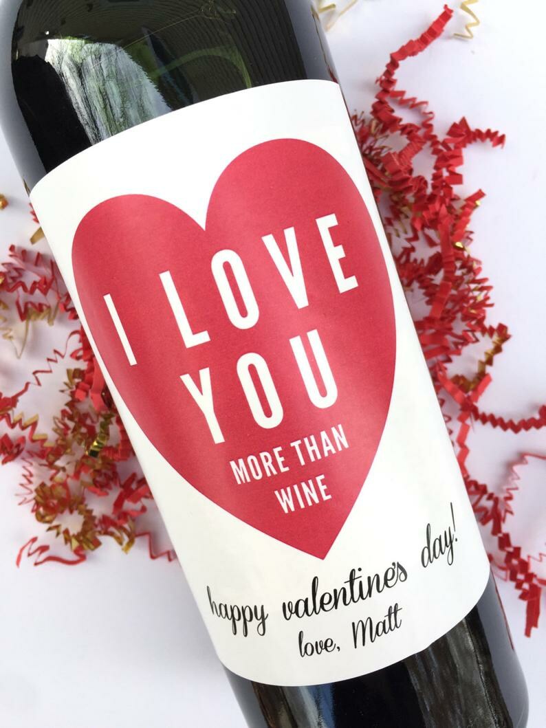 Valentine's Wine Labels